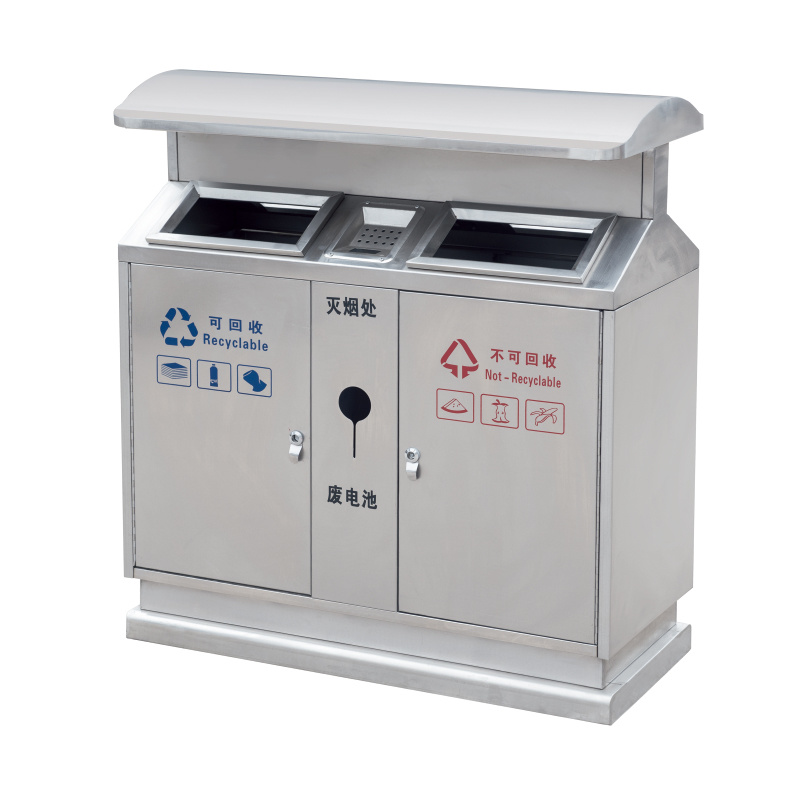 Stainless steel trash can