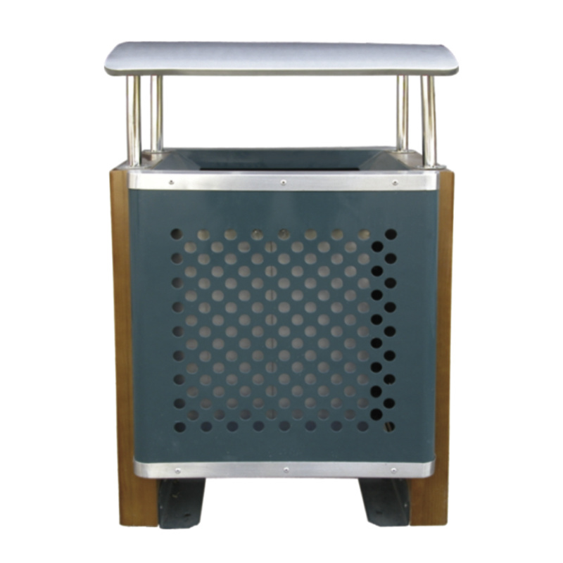 鋼木(mù)垃圾桶